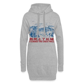 Grande Muraille de Chine Monument miracle Beijing Aufs - Sweat-shirt à capuche long Femme - gris chiné - Devant