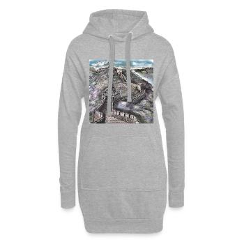 Grande Muraille de Chine Monument miracle Pékin - Sweat-shirt à capuche long Femme - gris chiné - Devant