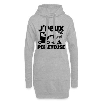 J'peux pas j'ai pelleteuse - Sweat-shirt à capuche long Femme - gris chiné - Devant