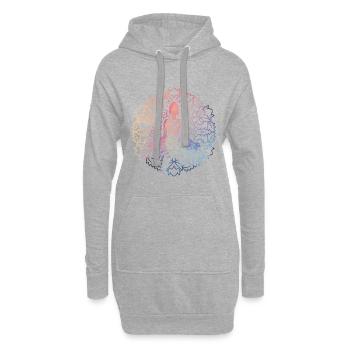 Mandala Wasserfarbe Sommer Tee Wasser Farbe Chackra - Hoodie-Kleid - Grau meliert - Vorne