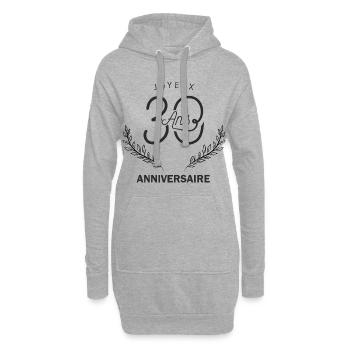 30 ans Joyeux Anniversaire - Sweat-shirt à capuche long Femme - gris chiné - Devant