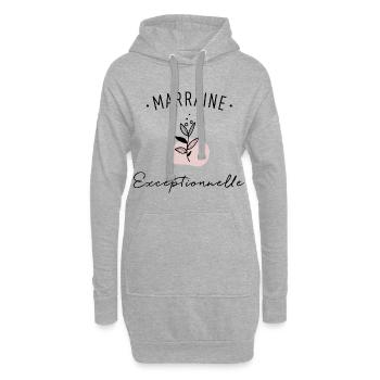 Marraine Exceptionnelle - Sweat-shirt à capuche long Femme - gris chiné - Devant