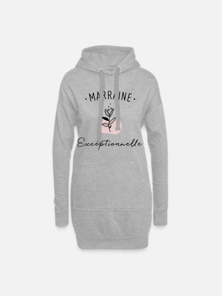 Marraine Exceptionnelle - Sweat-shirt à capuche long Femme - gris chiné
