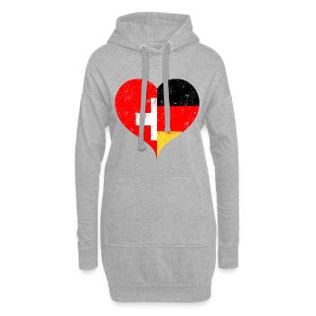 Schweiz Deutschland Schweizer Flagge Herz Kreuz - Hoodie-Kleid - Grau meliert - Vorne