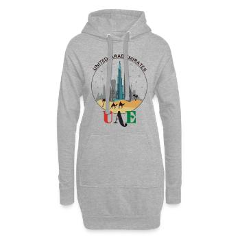 Vereinigte Arabische Emirate Burj Khalifa Wüste Du - Hoodie-Kleid - Grau meliert - Vorne