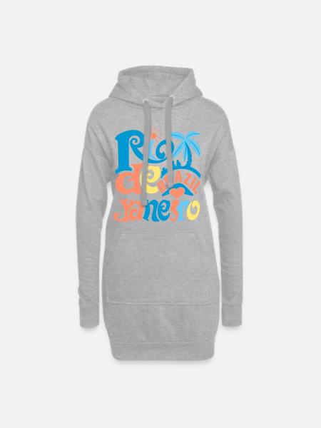 Rio de Janeiro Brasilien Typographie - Hoodie-Kleid - Grau meliert