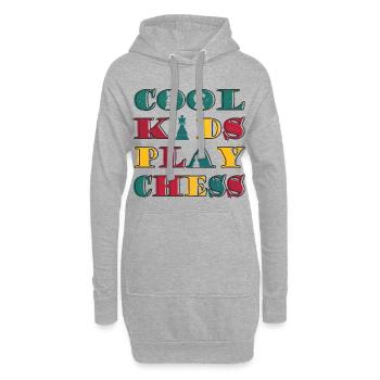 Les enfants échecs - Sweat-shirt à capuche long Femme - gris chiné - Devant