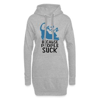 Leute saugen - Hoodie-Kleid - Grau meliert - Vorne