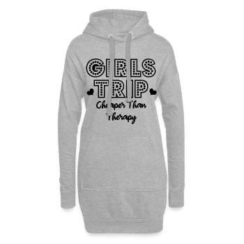 Girls Trip Cheaper Than Therapy - Hoodie-Kleid - Grau meliert - Vorne