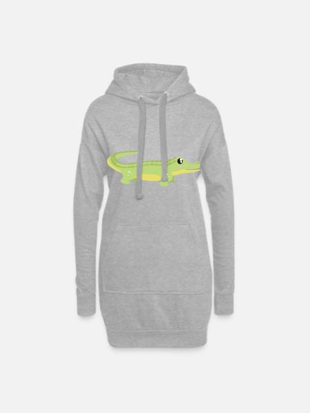 Krokodil - Hoodie-Kleid - Grau meliert