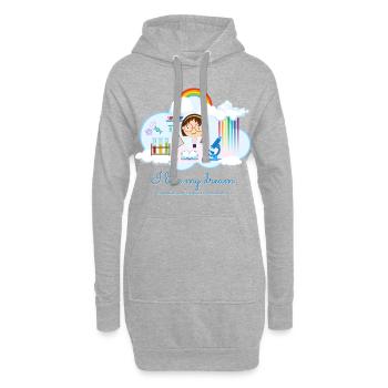 MTA - I live my dream - Hoodie-Kleid - Grau meliert - Vorne