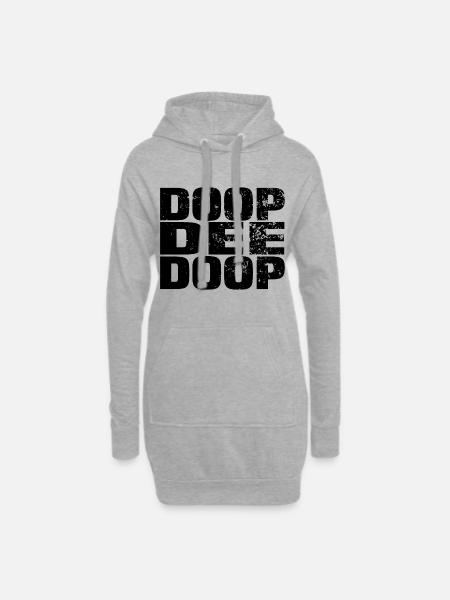 doop dee doop - Hoodie Dress - heather grey