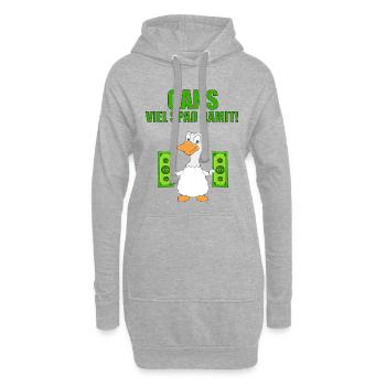 GANS - GELD - GANS VIEL SPAß DAMIT! - Hoodie-Kleid - Grau meliert - Vorne