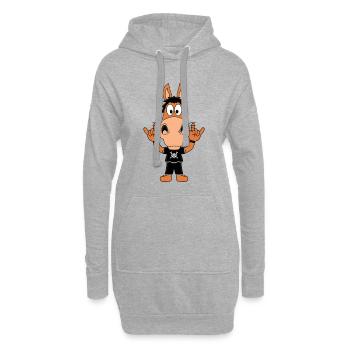 PFERD - MUSIK - ROCK - HEAVY METAL - TIERISCH - Hoodie-Kleid - Grau meliert - Vorne