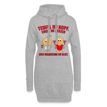 BABYS - BABY - ENGEL - TEUFEL - KIND - KINDER - Hoodie-Kleid - Grau meliert - Vorne