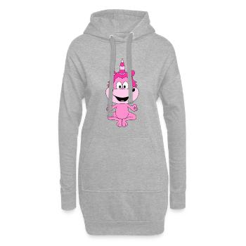 EINHORN - UNICORN - PILATES - YOGA - FUN - Hoodie-Kleid - Grau meliert - Vorne