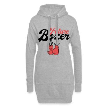Nachwuchs Future Boxer Boxen Baby Kind für Junge - Hoodie-Kleid - Grau meliert - Vorne