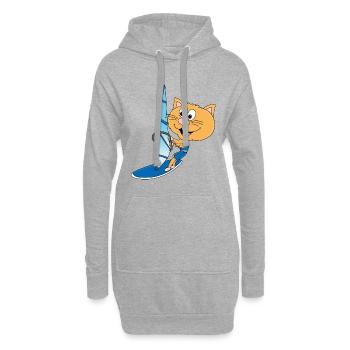 KATZE - WINDSURFER - SURFER - WASSERSPORT - SURFEN - Hoodie-Kleid - Grau meliert - Vorne