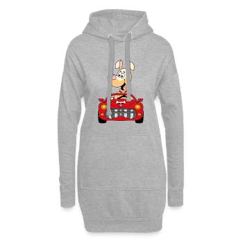 HUND - AUTO - TIER - KIND - BABY - CABRIO - Hoodie-Kleid - Grau meliert - Vorne