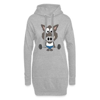 WILDSCHWEIN - WILD BOAR - FITNESS - GEWICHTHEBER - Hoodie-Kleid - Grau meliert - Vorne