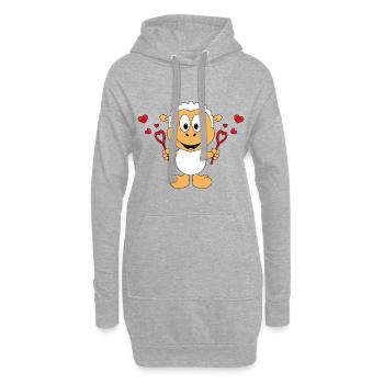 SCHAF - SHEEP - LIEBE - LOVE - SEIFENBLASEN - TIER - Hoodie-Kleid - Grau meliert - Vorne