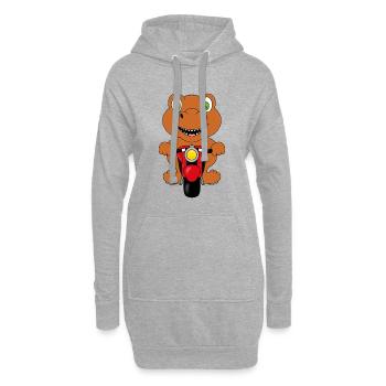 MOTORRAD - MOTORRADFAHRER - BIKER - DINOSAURIER - Hoodie-Kleid - Grau meliert - Vorne