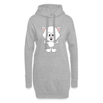KATZE - LIKE - LIKEN - MÖGEN - TIER - KIND - BABY - Hoodie-Kleid - Grau meliert - Vorne
