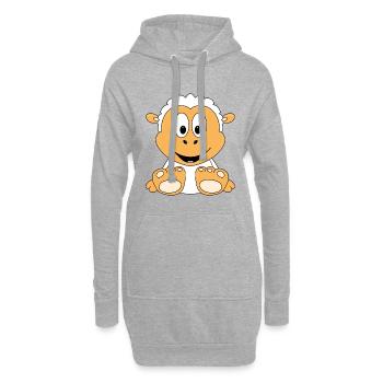 SCHAF - SHEEP - TIER - KIND - BABY - TIERISCH - Hoodie-Kleid - Grau meliert - Vorne