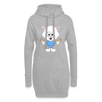 KATZE - CAT - BABY - NACHWUCHS - GEBURT - TIER - Hoodie-Kleid - Grau meliert - Vorne