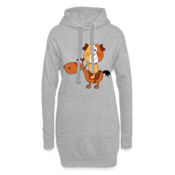 MEERSCHWEINCHEN - PFERD - REITEN - REITSPORT - Hoodie-Kleid - Grau meliert - Vorne