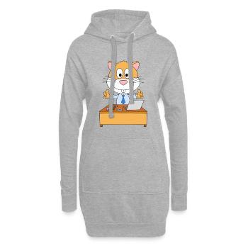 HAMSTER - BÜRO - ARBEIT - SCHREIBTISCH - BERUF - Hoodie-Kleid - Grau meliert - Vorne