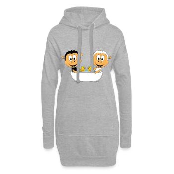 SCHAFE - SHEEPS - BADEWANNE - TIERE - KINDER - Hoodie-Kleid - Grau meliert - Vorne