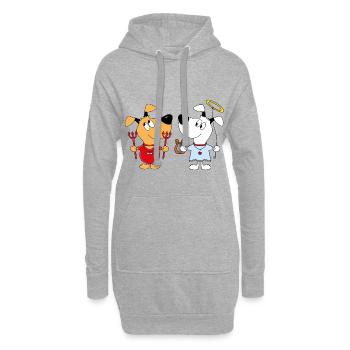 HUNDE - HUND - ENGEL - TEUFEL - HIMMEL - HÖLLE - Hoodie-Kleid - Grau meliert - Vorne