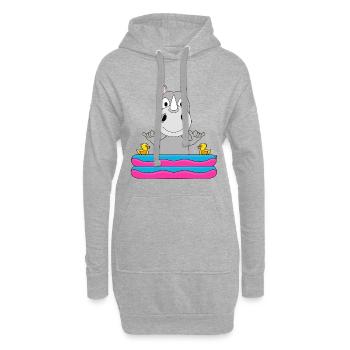 PLANSCHBECKEN - POOL - SOMMER - SHAKA - HIPPO - Hoodie-Kleid - Grau meliert - Vorne