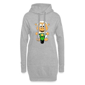 MOTORRAD - BIKER - SCHAF - TIER - TIERISCH - Hoodie-Kleid - Grau meliert - Vorne