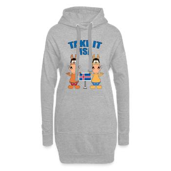 PFERDE - ISLANDPFERDE - REITEN - TAKE IT ISI - Hoodie-Kleid - Grau meliert - Vorne