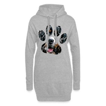 Bouvier bernois - Sweat-shirt à capuche long Femme - gris chiné - Devant