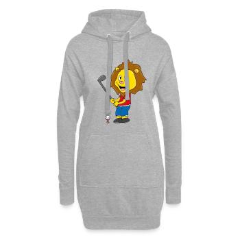 LÖWE - LION - GOLF - GOLFER - GOLFEN - SPORT - Hoodie-Kleid - Grau meliert - Vorne