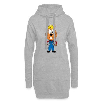 OTTER - BIBER - MARDER - MAURER - JOB - BERUF - Hoodie-Kleid - Grau meliert - Vorne