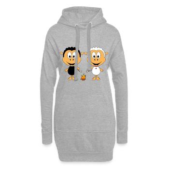 SCHAFE - SHEEPS - LAGERFEUER - MARSHMALLOWS - LOVE - Hoodie-Kleid - Grau meliert - Vorne