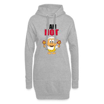 SCHAF - SHEEP - I AM HOT - FEUER - TIERISCH - Hoodie-Kleid - Grau meliert - Vorne
