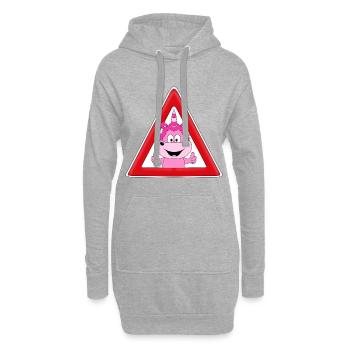 ACHTUNG EINHORN - ATTENTION UNICORN - KIND - BABY - Hoodie-Kleid - Grau meliert - Vorne