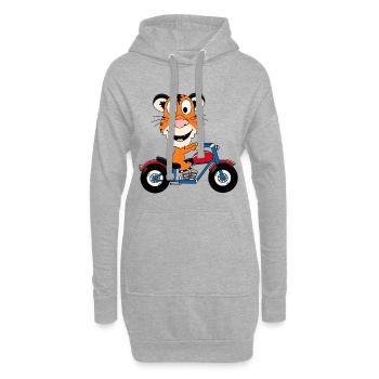 TIGER - MOTORRAD - BIKER - MOTORSPORT - TIER - Hoodie-Kleid - Grau meliert - Vorne