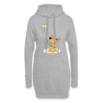 HUND - KITER - KITESURFER - KITE - KITEN - SPORT - Hoodie-Kleid - Grau meliert - Vorne