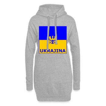Die Ukraine - Hoodie-Kleid - Grau meliert - Vorne