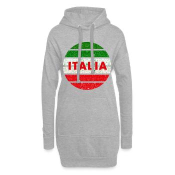 Fans d’Italie - Sweat-shirt à capuche long Femme - gris chiné - Devant