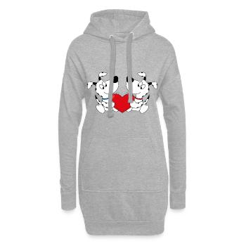 HUNDE - TIERE - LIEBE - TIERLIEB - KINDER - BABY - Hoodie-Kleid - Grau meliert - Vorne