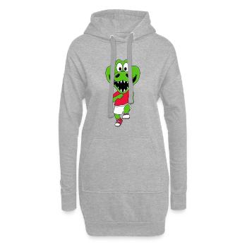 LAUFEN - JOGGEN - SPORT - KROKODIL - BABY - KIND - Hoodie-Kleid - Grau meliert - Vorne