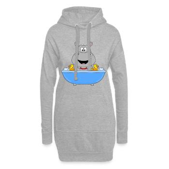 NILPFERD - FLUSSPFERD - BADEWANNE - KIND - BABY - Hoodie-Kleid - Grau meliert - Vorne