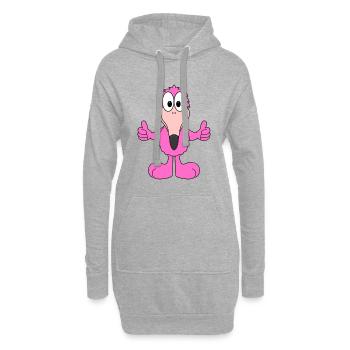 FLAMINGO - VOGEL - TIER - KIND - BABY - Hoodie-Kleid - Grau meliert - Vorne